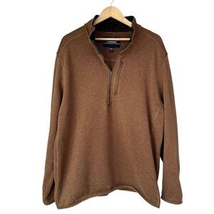 Lands’ End Brown 1/4 Zip Long Sleeve Pullover, XXL/T